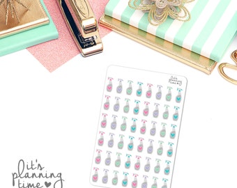 Cleaning Spray Bottle Planner Stickers-48 count