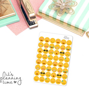 Emoticon Planner Sticker Sheet- 48 count