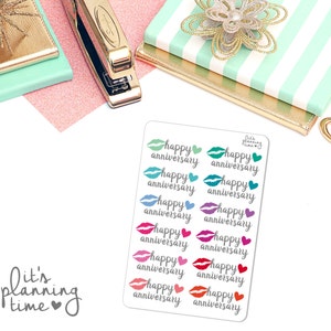 Happy Anniversary Planner Stickers- 12 count