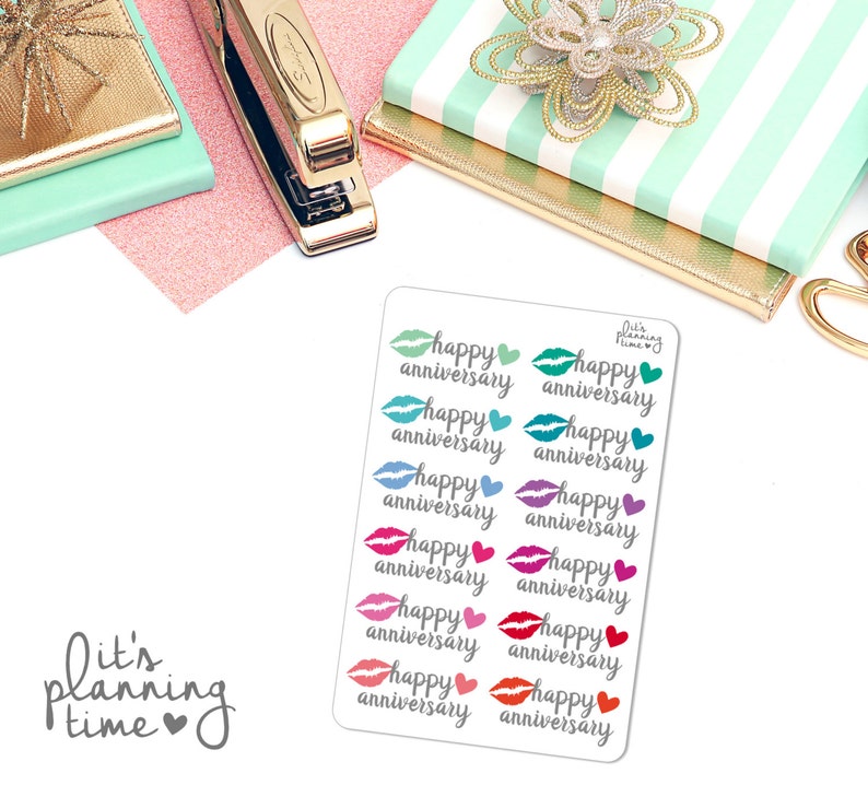 Happy Anniversary Planner Stickers 12 count image 1