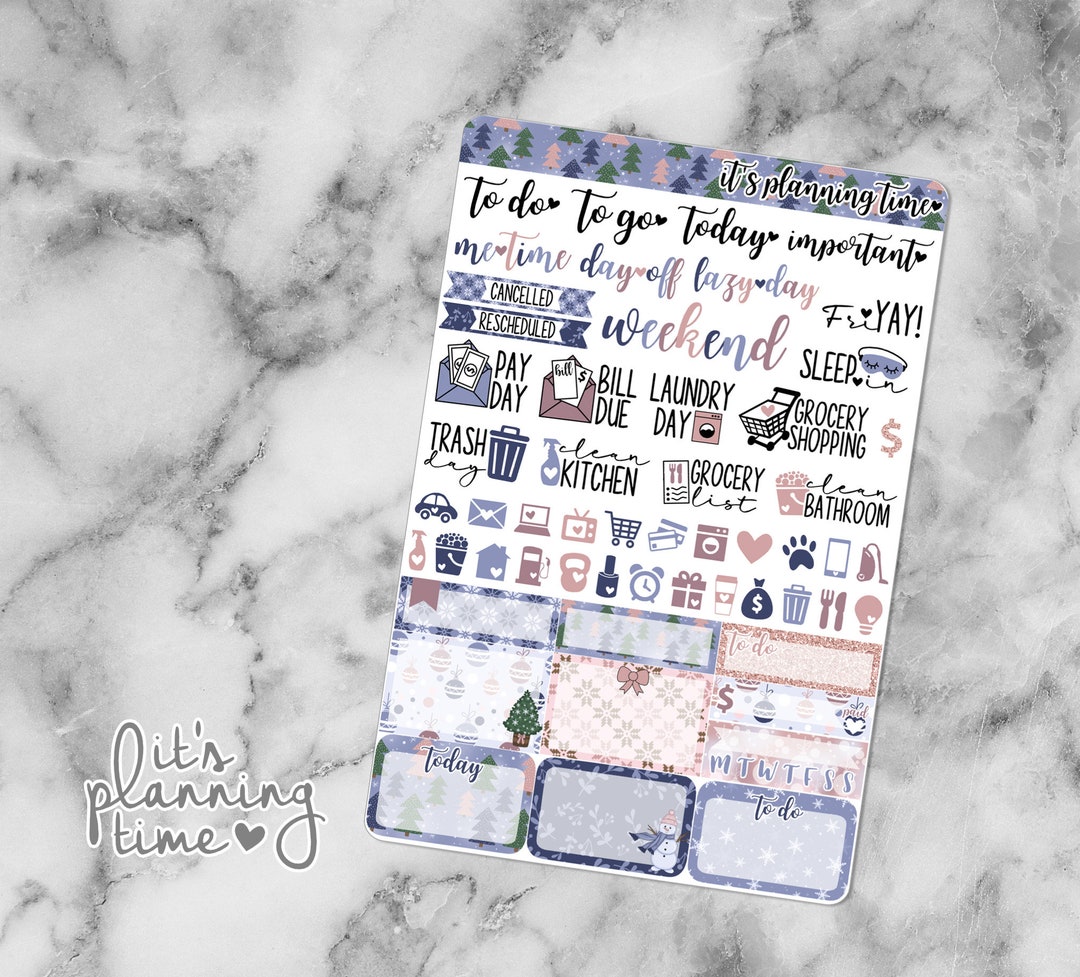 Snow Mini Planner Sticker Kit - Etsy