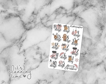 Hello Winter Christmas Countdown Planner Stickers