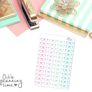 Glasses Planner Stickers 48 count image 1