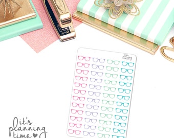 Glasses Planner Stickers- 48 count