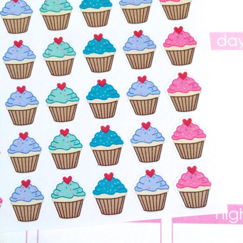Birthday Cupcake Planner Stickers 42 count image 2