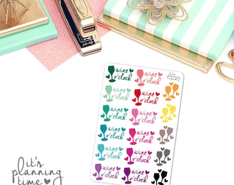 Wine O'Clock Planner Stickers- 16 count
