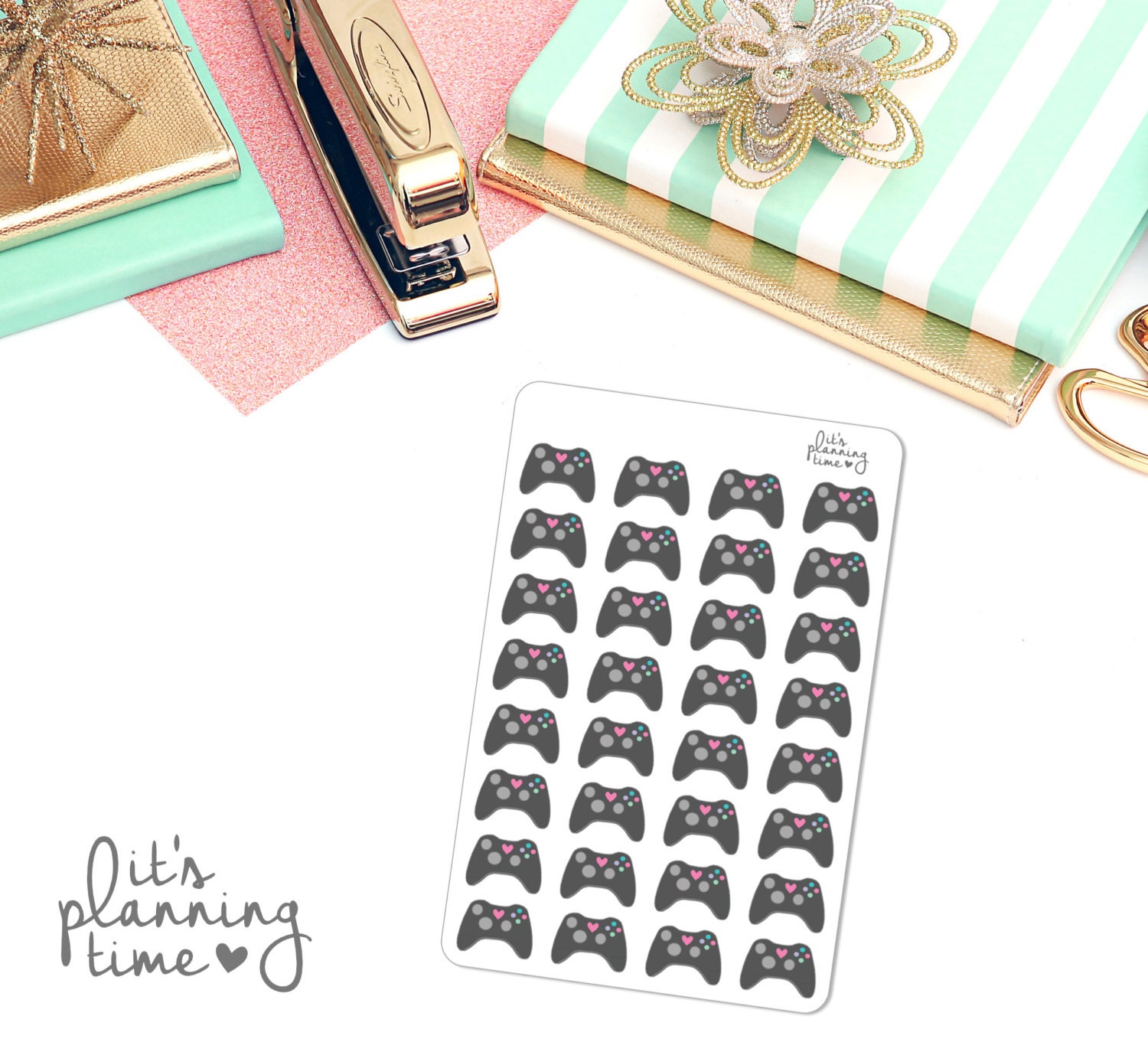Video Game Controller Planner Stickers- 32 count
