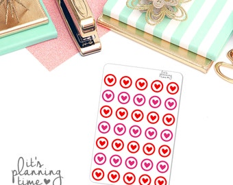 Heart Bullseye Planner Stickers- 35 count