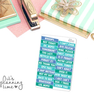 Sarcastische geannuleerde Planner Stickers - blauw