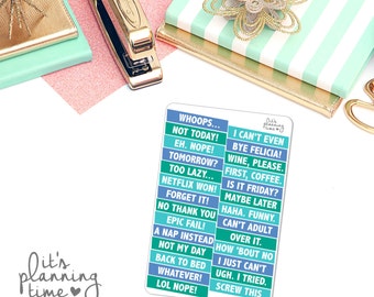 Sarcastic Cancelled Planner Stickers- Blue