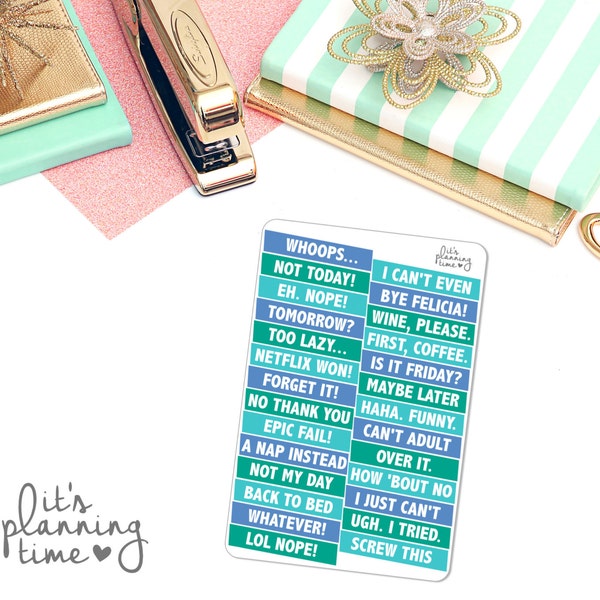 Sarcastic Cancelled Planner Stickers- Blue