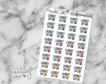 Laundry Day Washing Machine Marble Planner Sticker Sheet