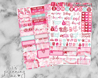 Valentine's Day 2 Page Planner Sticker Kit