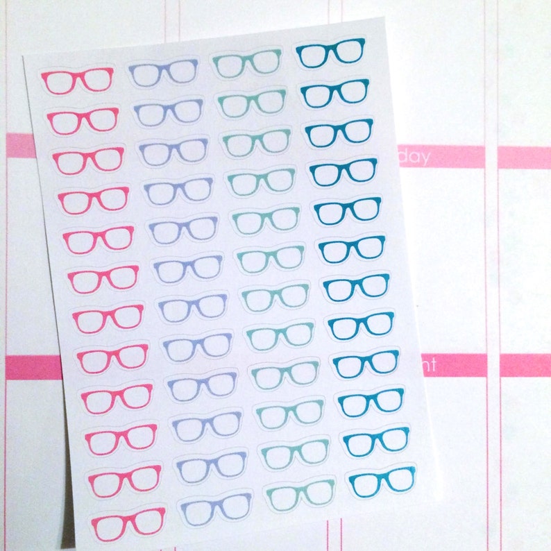 Glasses Planner Stickers 48 count image 2