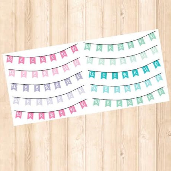Wochenend-Banner Planner Sticker - 10 Graf