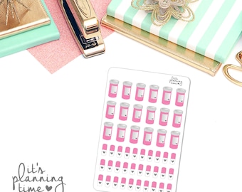 Prescription Bottle and Pills Planner Stickers