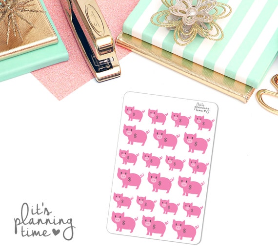 Piggy Bank Planner Stickers