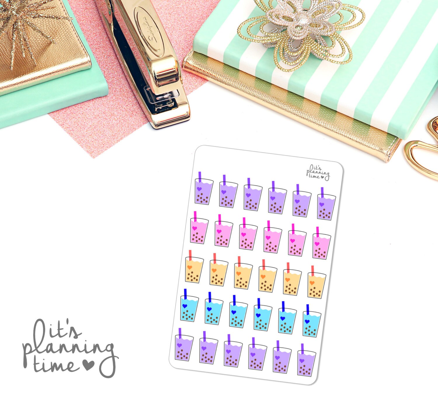 Tapioca Bubble Tea Planner Stickers- 30 Count - Etsy