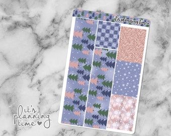 Snow Decorative Washi and Glitter/Patterned Header Planner Stickers