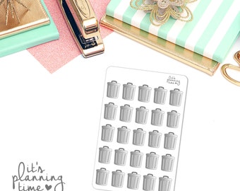 Trash Can Planner Stickers- 25 count