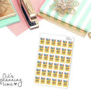 School Crayons Planner Stickers- 36 count