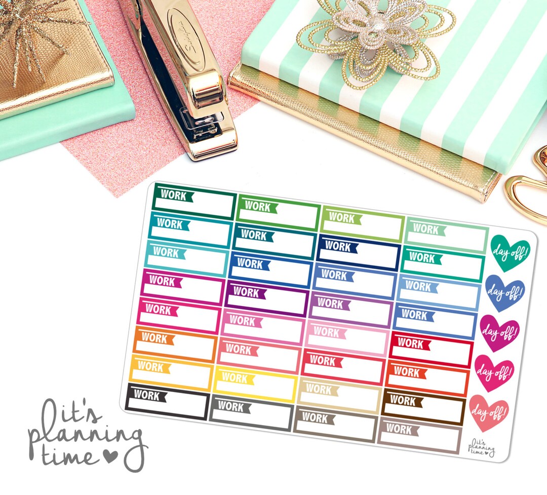 Work Label Planner Stickers- 32 Count - Etsy