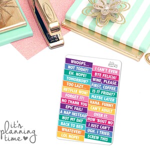 Sarcastische geannuleerde Planner Stickers-kleurrijke