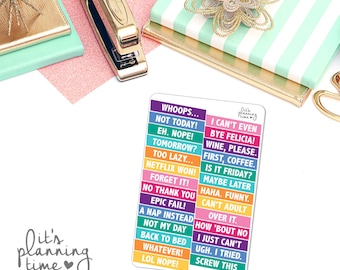 Sarcastic Cancelled Planner Stickers- Colorful