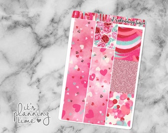 Valentine's Day Decorative Washi and Glitter/Patterned Header Planner Stickers