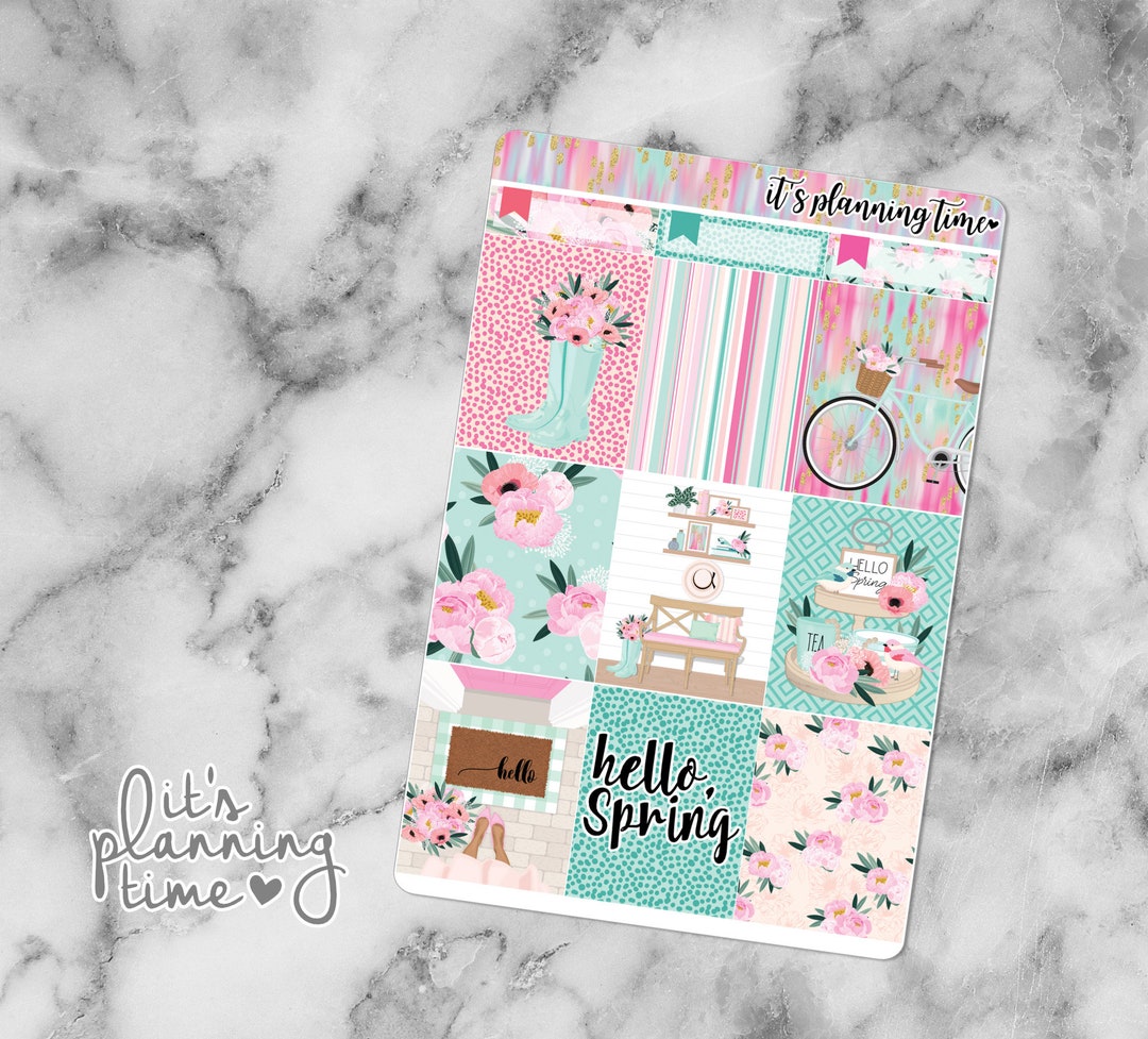 Hello, Spring Decorative Full Box Planner Stickers - Etsy