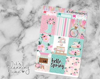 Hello, Spring Decorative Full Box Planner Stickers