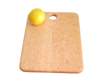 Tabla de cortar de arce ojo de pájaro con vetas muy marcadas, 10" x 14", tabla de madera para charcutería, tabla para servir madera, tabla de cortar madera, 3