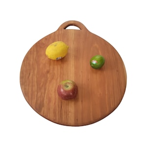 16&quot; Round Wood Cutting Board with Handle, Round Cutting Board, Wood Charcuterie Board, wood cutting board