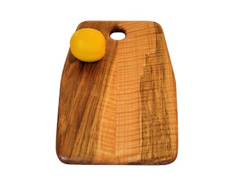 Tabla de corte de arce rizado de figura pesada, tabla de corte de madera de 8"x12", tabla de charcutería de madera, tabla de servicio de madera