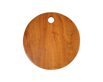 12" Round Curly Hickory Cutting Board,  Wood Cutting Board, Round Cutting Board, Wood Charcuterie Board, wood cutting board