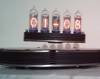 5-tube Levitating Nixie Clock (DIY kit, requires complete assembly, SMD soldering)
