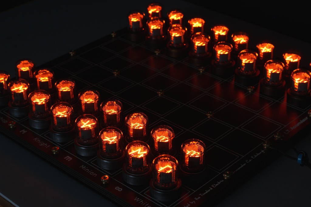 Nixie Chessboard - fully assembled IN-7 version.