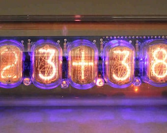 5-Röhren Nixie Clock V3 (Fertig montiert mit Plexiglas und Paxolin Gehäuse)