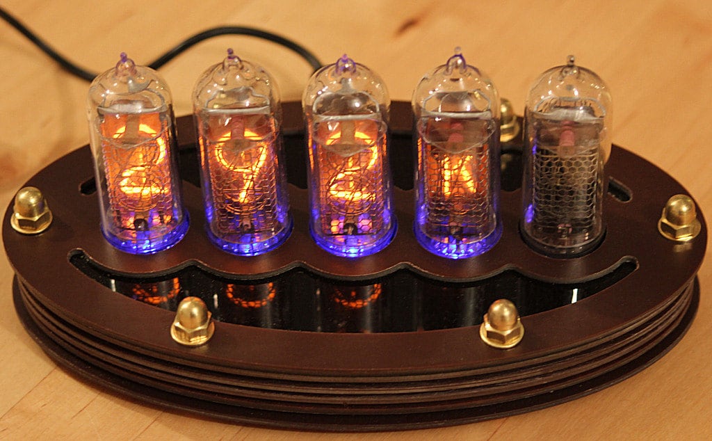 5-tube Nixie Thermometer V2 (DIY Kit, with paxolin top)