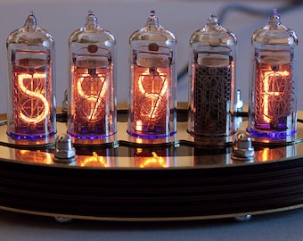 5-tube Nixie Thermometer V2 (Assembled and ready to use, with brass top)