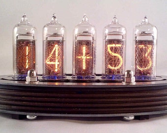 5-tube IN14 Nixie clock (Assembled and ready to use, with zinc top)