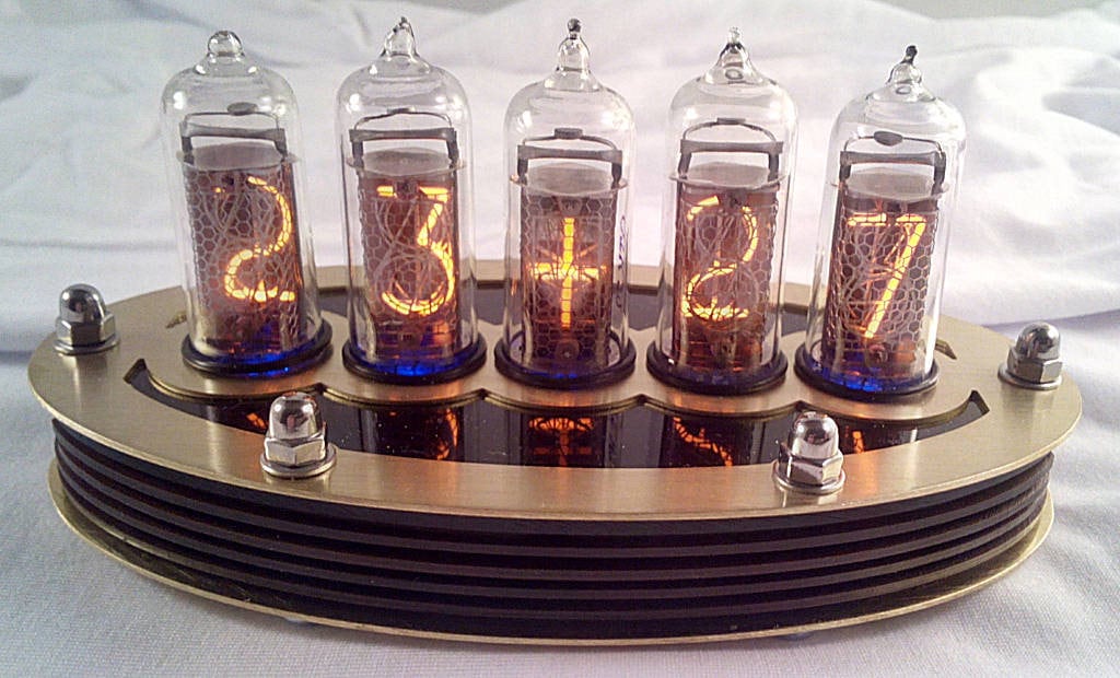 5tube IN14 Nixie Clock Kit With Brass and Paxolin Case Etsy UK