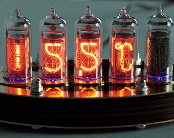 5-tube Nixie Thermometer V2 (DIY Kit, with brass top)