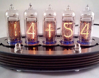 5-tube IN14 Nixie clock kit with Zinc and Paxolin case