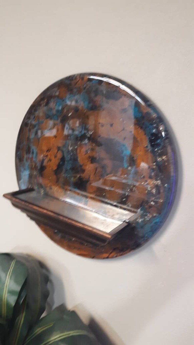 Epoxy Resin Wall Plaque With Wood Shelf. Turquoise and Etsy