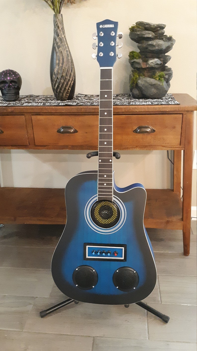 Guitar Bluetooth Speaker. full size acoustic guitar recycled Etsy