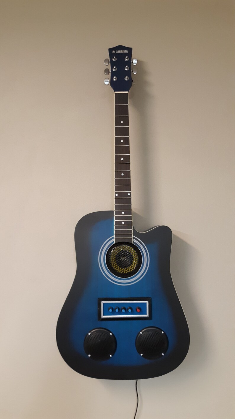 Guitar Bluetooth Speaker. full size acoustic guitar recycled Etsy