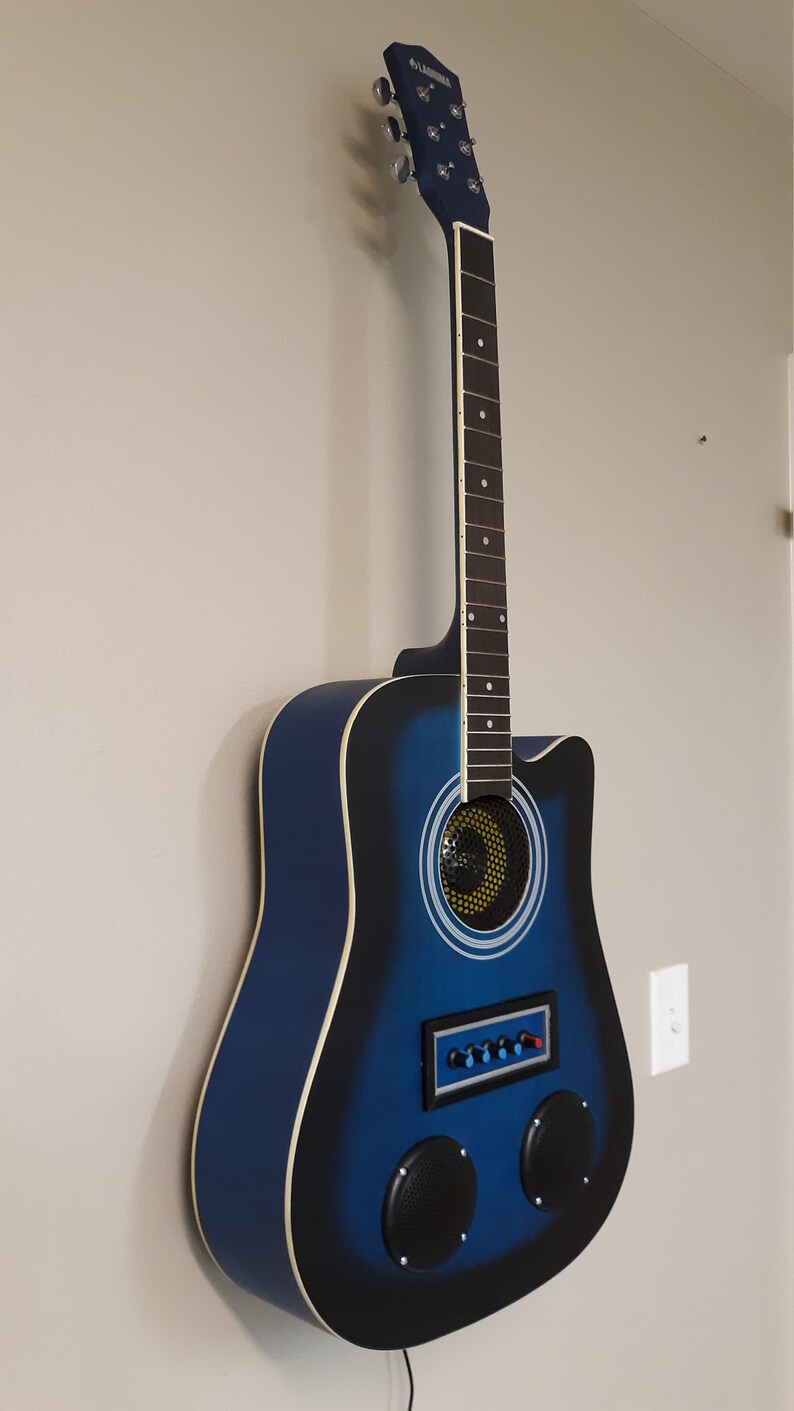 Guitar Bluetooth Speaker. full size acoustic guitar recycled Etsy