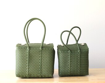 Olive Green Bundle: Me & Mini-me Handbag by MexiMexi