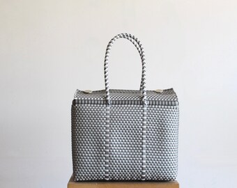 Silver and White MexiMexi Handbag